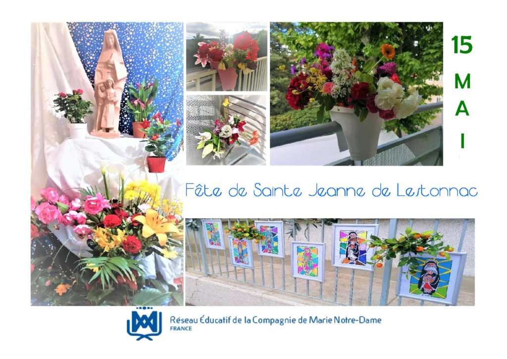 Collège Sévigné à Narbonne - Carte de la fête de Sainte Jeanne de Lestonnac le 15 mai